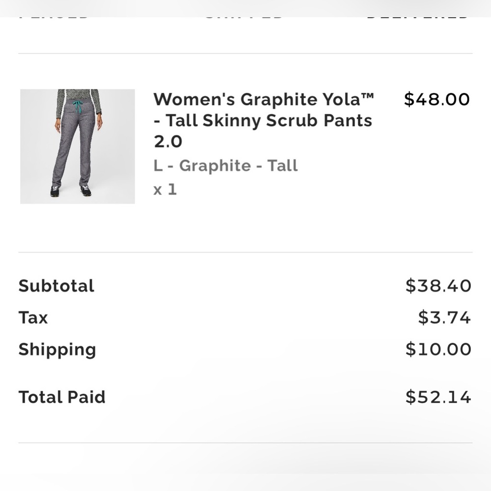 Figs skinny scrub pants graphite